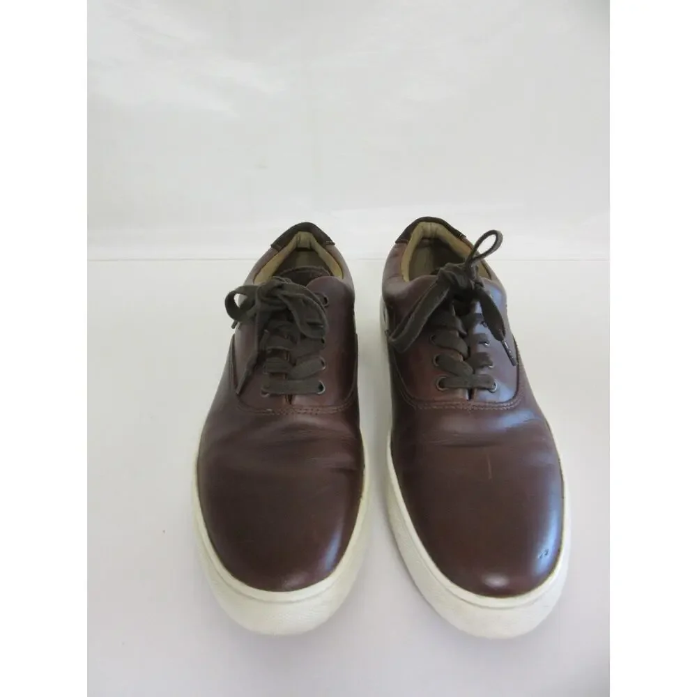 ALDO Men's Brown Leather Low Top 9.5 Lace Up Sneakers